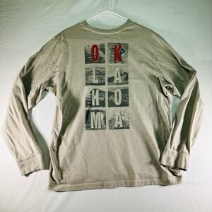 State of Mine Beige Oklahoma Long Sleeve T-shirt Heavy 100% Cotton XL